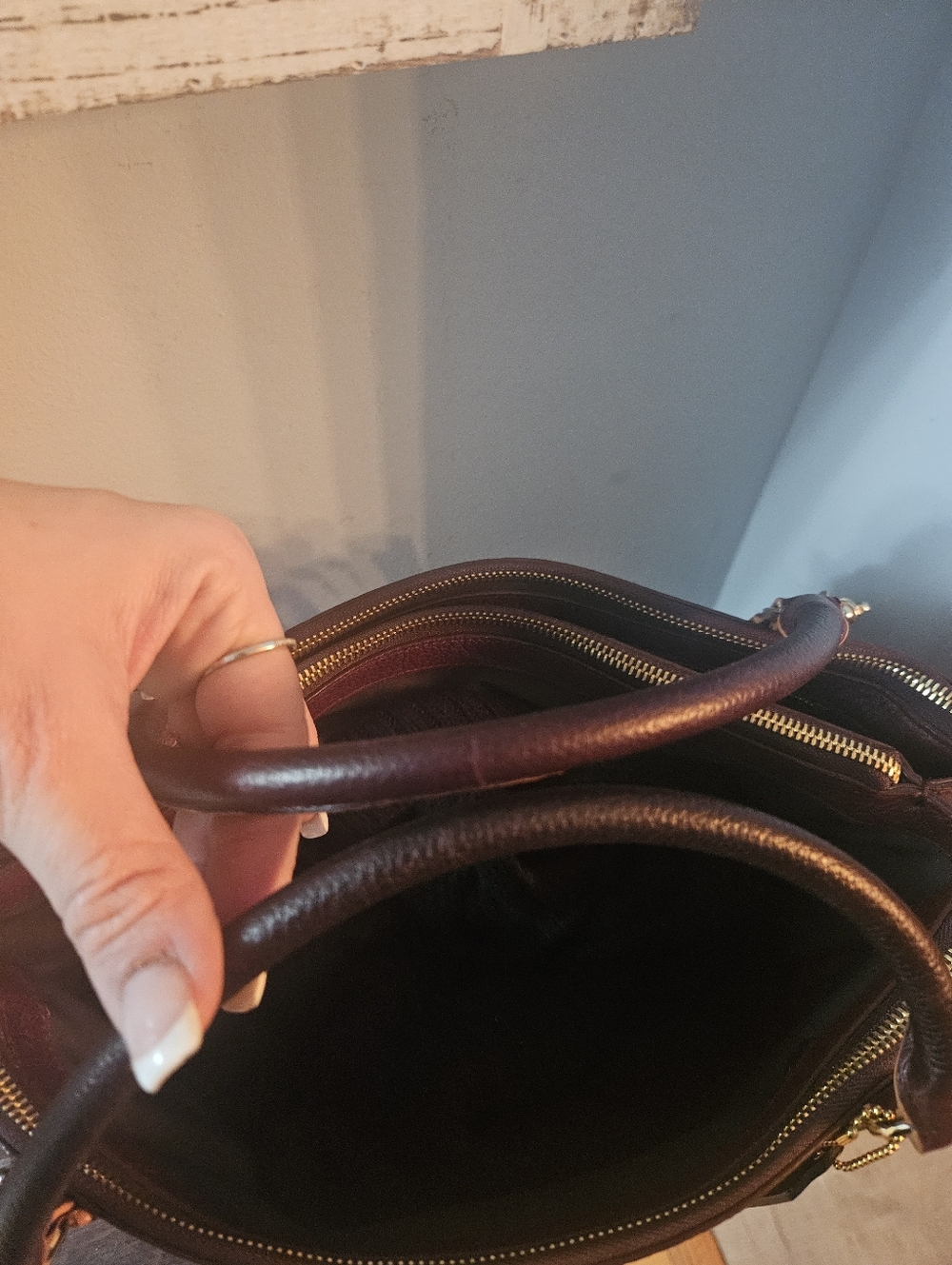 Coach Borough Pebbled Leather in Oxblood Burgundy - Picture 4 of 15